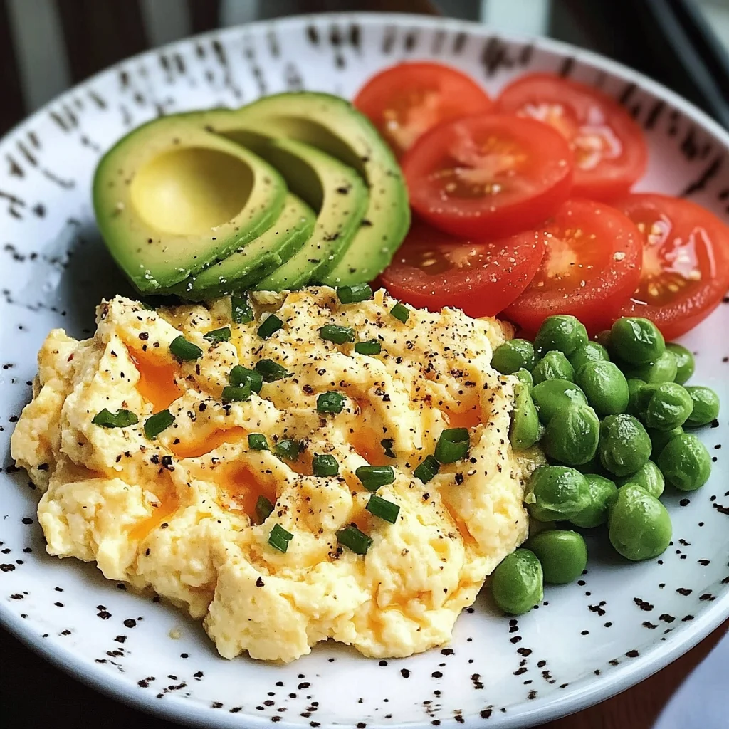 Creamy Scrambled Eggs with Tomato & Avocado