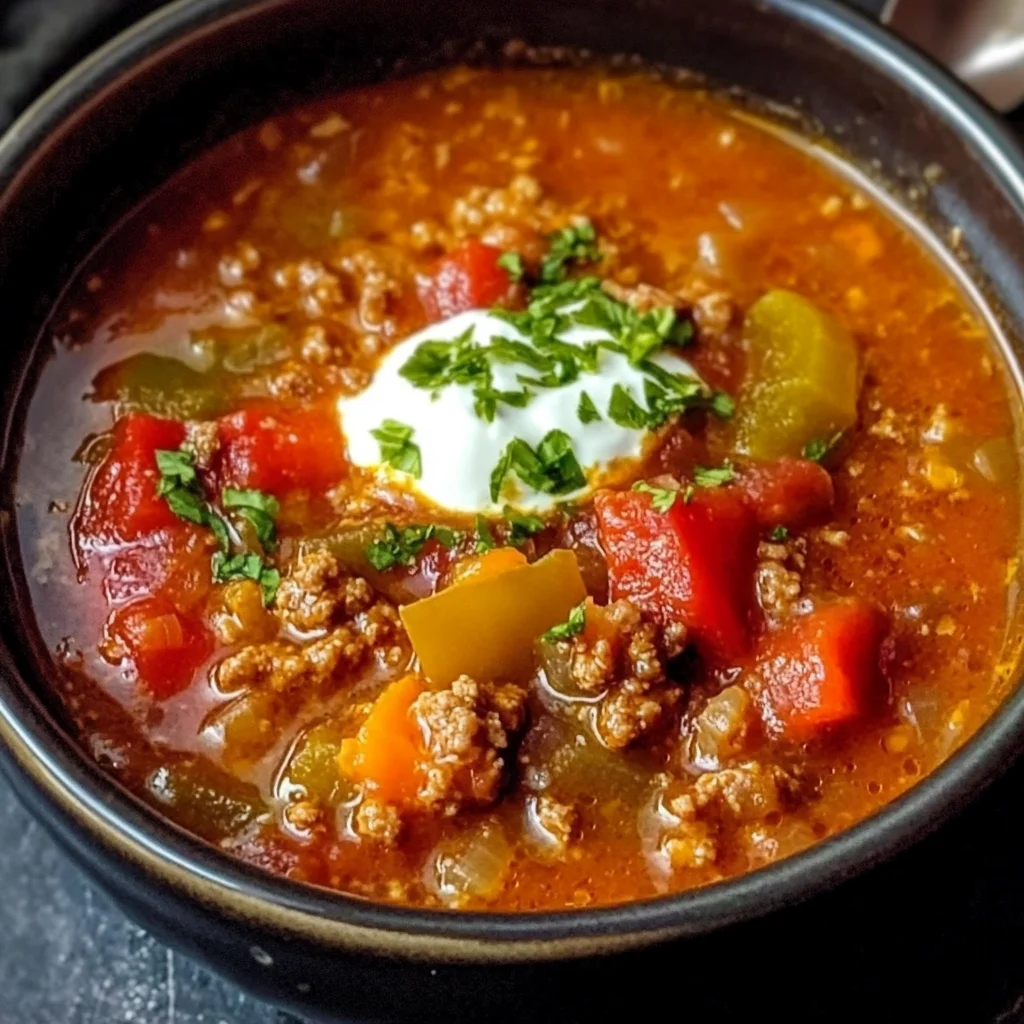Crock Pot Stuffed Pepper Soup