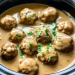 Crockpot Swedish Meatballs with Creamy Gravy