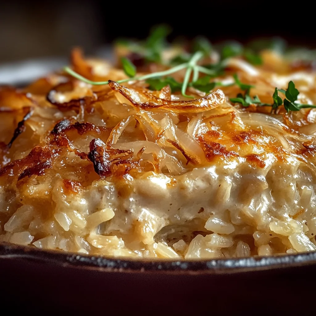 French Onion Chicken Rice Casserole