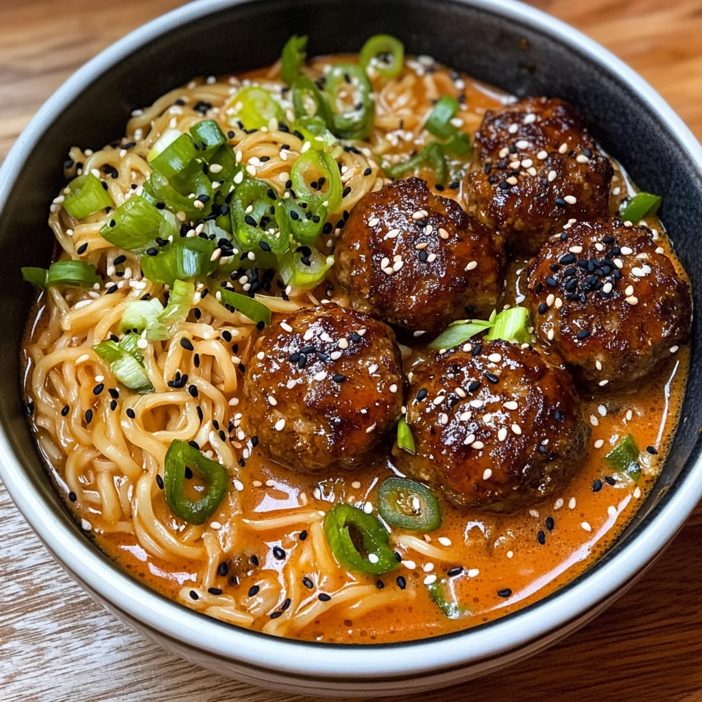 General Tso’s Meatball Ramen