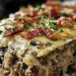 Mushroom Swiss Turkey Bacon Meatloaf Casserole