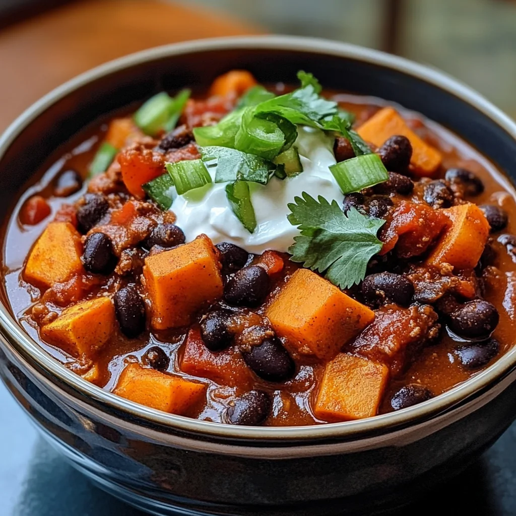 Sweet Potato & Black Bean Vegetarian Chili – Crock Pot