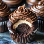 Swirled Chocolate Cupcakes with Creamy Chocolate Filling