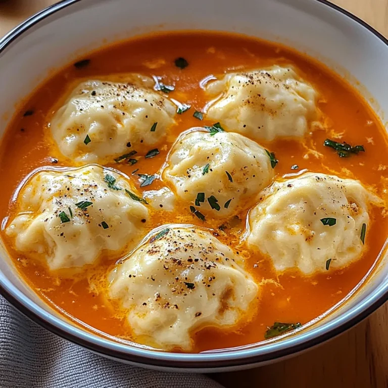Tomato Soup with Cheese Dumplings