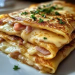 chicken ham Cheese French Crêpes