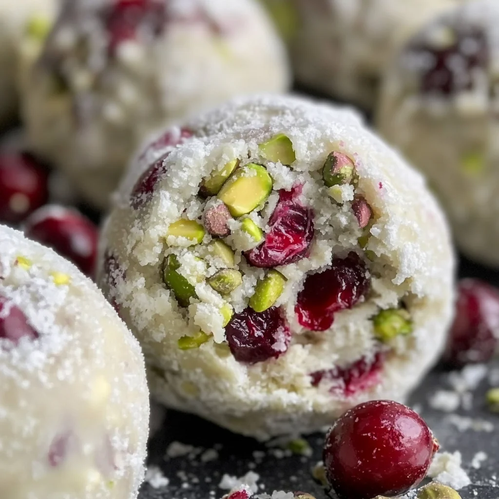 Cranberry Pistachio White Chocolate Truffles