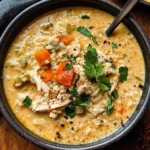 Creamy White Chicken + Rice Soup