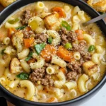 One Pot Macaroni Cheeseburger Soup