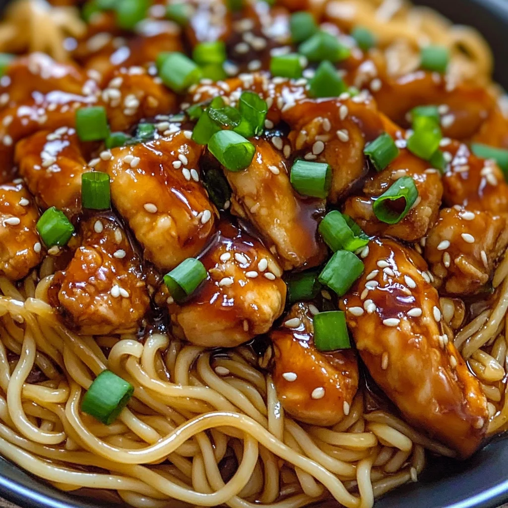 Sticky Garlic Chicken Noodles
