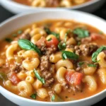 Creamy Ground Beef and Macaroni Tomato Soup