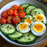 Egg, Cucumber & Tomato Salad Bowl