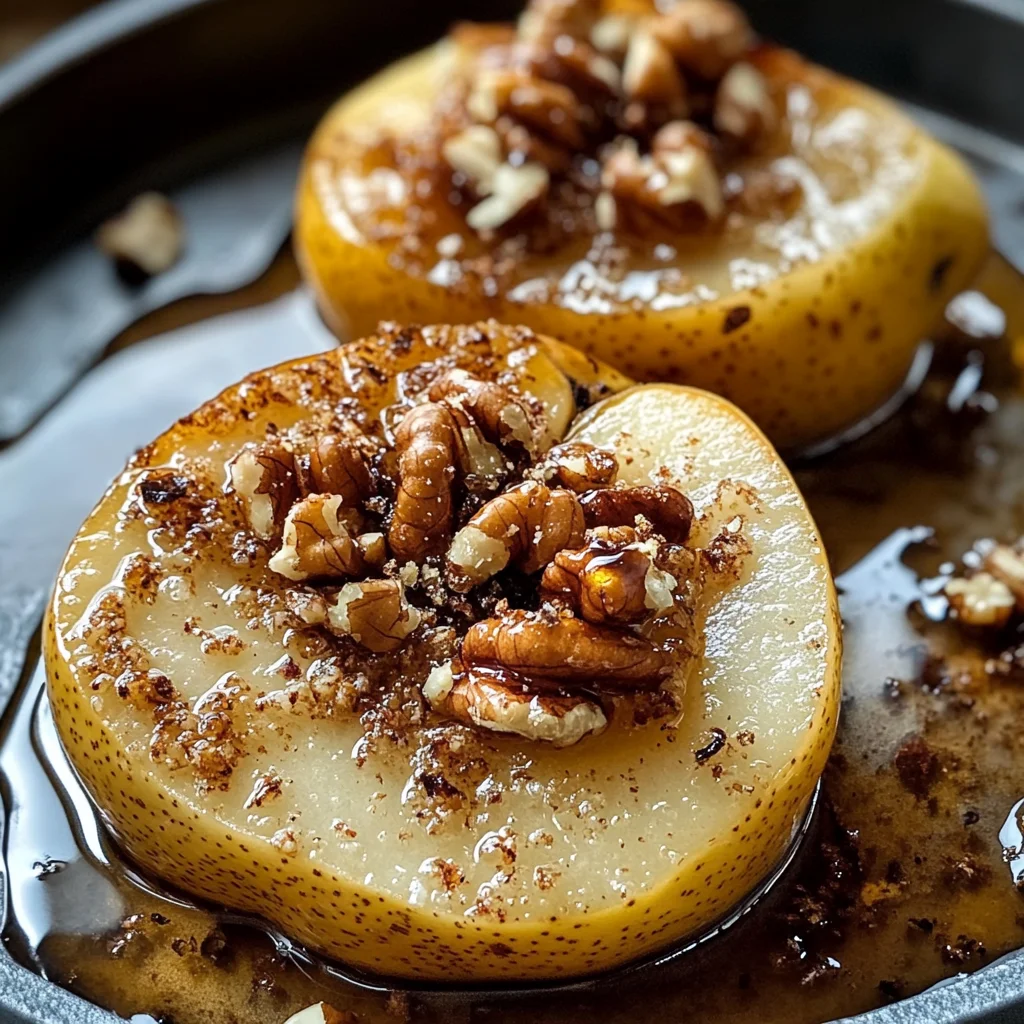 Gebackene Birnen mit Honig und Walnüssen