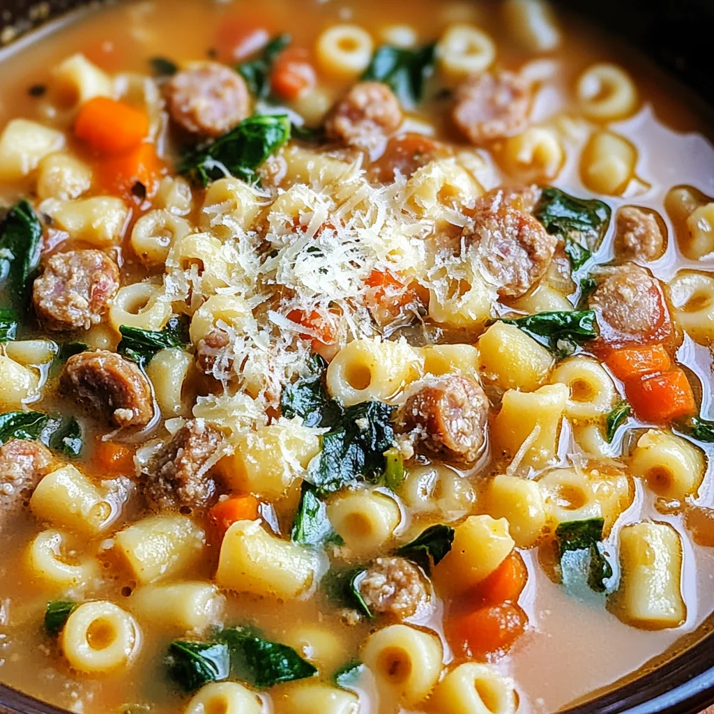 Hearty and Creamy Italian Sausage Ditalini Soup