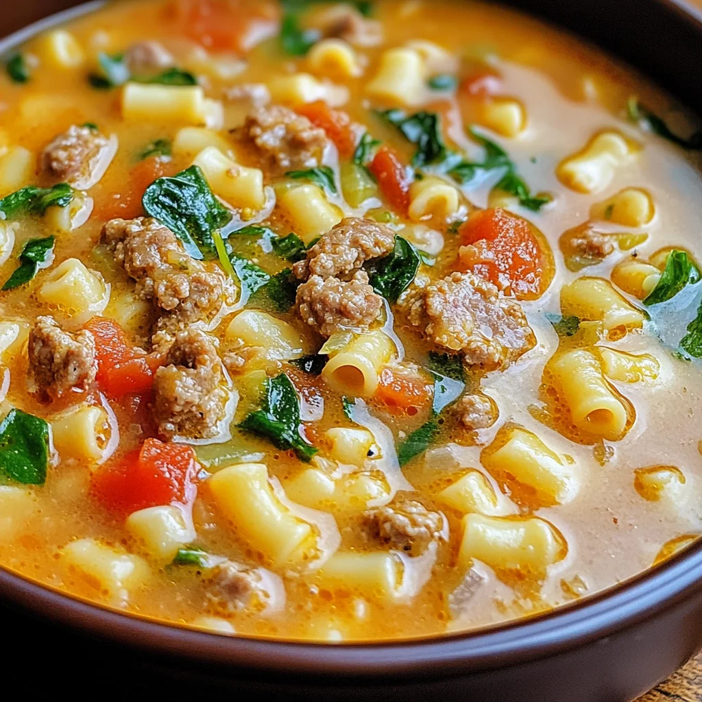 Hearty and Creamy Italian Sausage Ditalini Soup