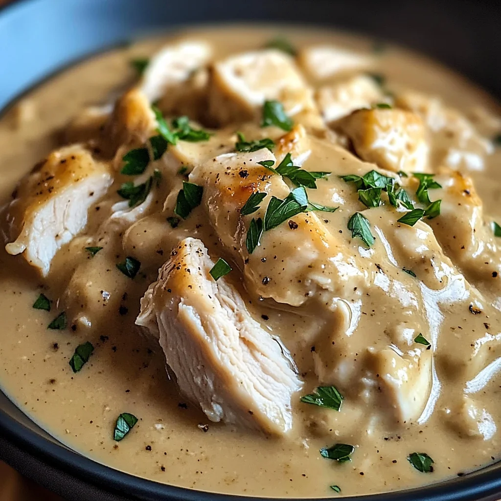 Slow Cooker Creamy Chicken & Gravy