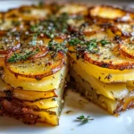 Crispy Balsamic Thyme Potato Torte Recipe Card
