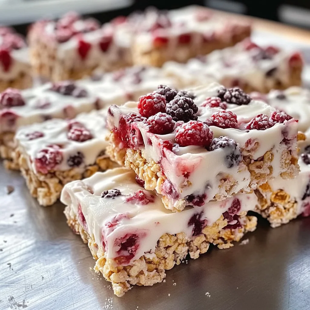 Berries and Cream Cereal Bars
