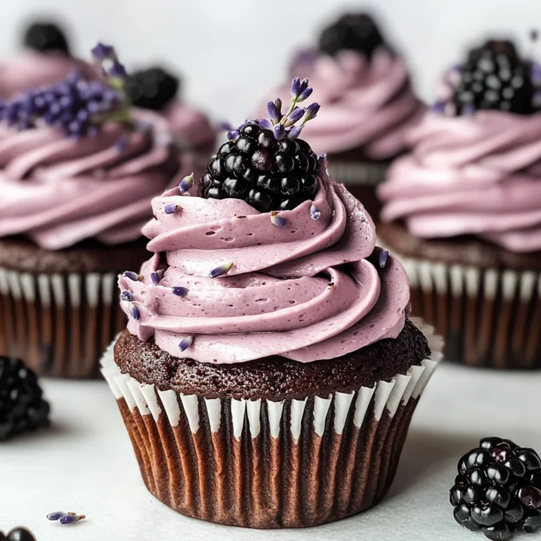 Blackberry Lavender Chocolate Cupcakes
