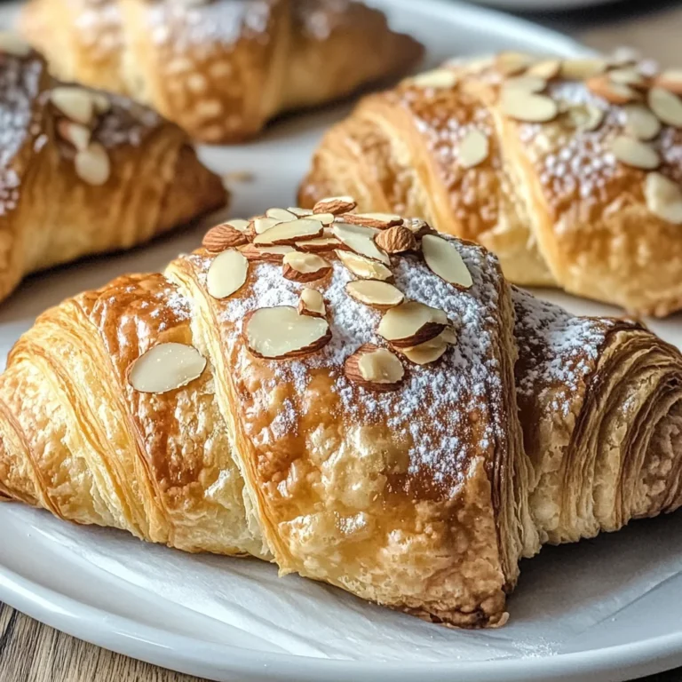 Buttery Almond Croissants with Crunchy Topping