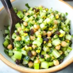 Celery Salad with Chickpeas and Raisins