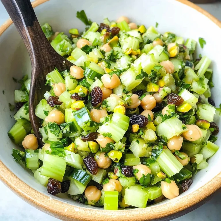 Celery Salad with Chickpeas and Raisins