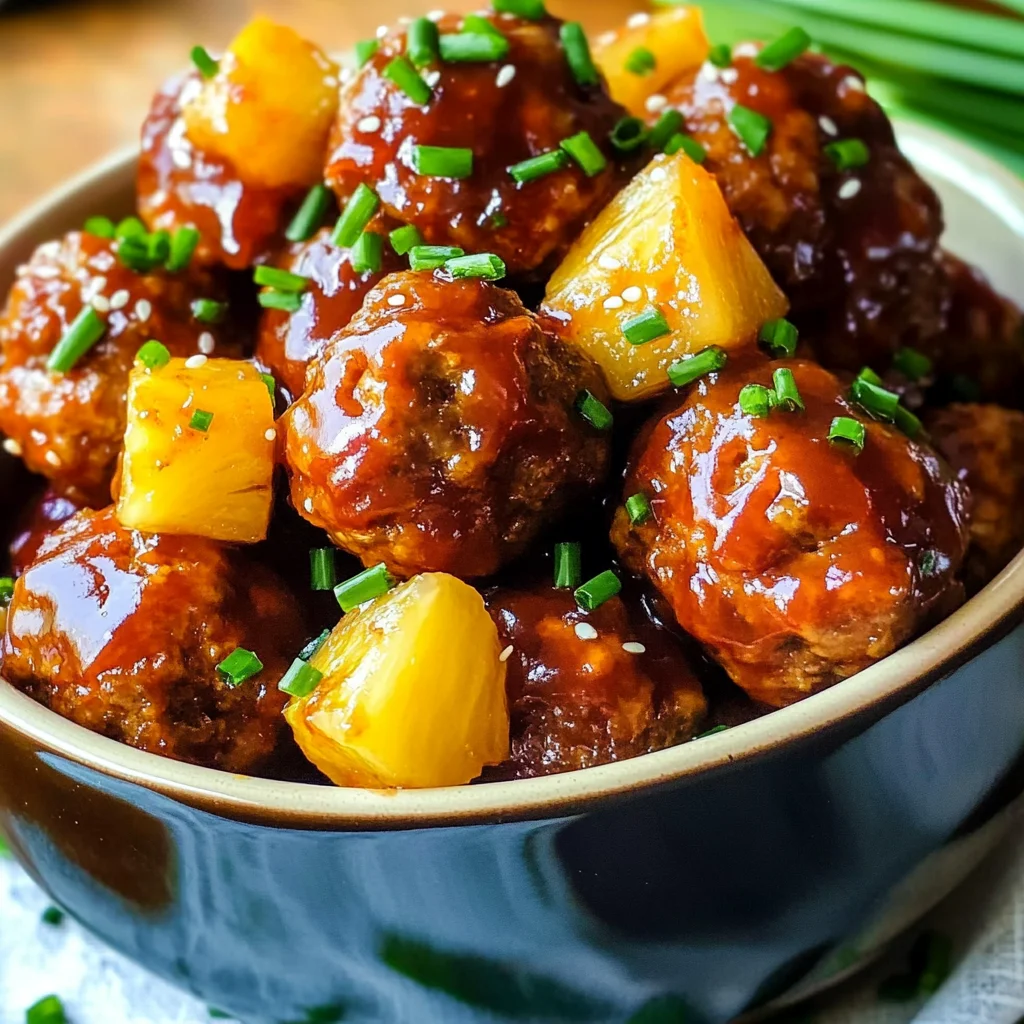 Crock Pot Hawaiian Meatballs