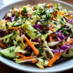 Easy Tangy Vinegar Cabbage Salad with Crisp Vegetables (No Mayo)