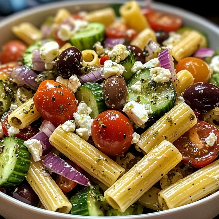 Greek Rigatoni Pasta Salad – A Fresh and Flavorful Mediterranean Delight!