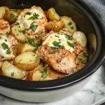 Slow Cooker Parmesan Garlic Chicken and Potatoes