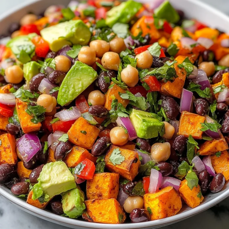 Sweet Potato, Black Bean, and Chickpea Salad