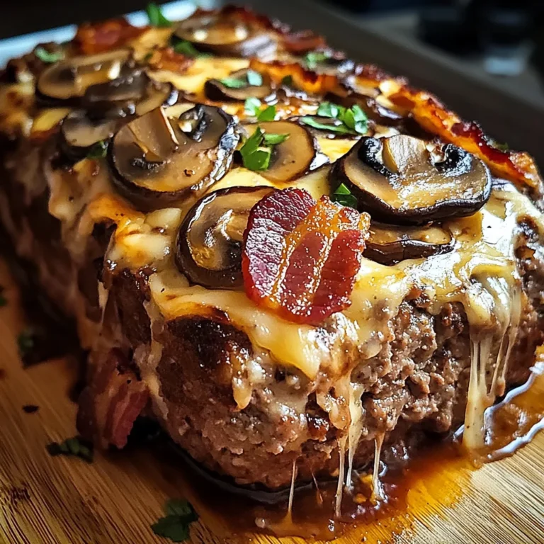 Swiss Turkey Bacon Mushroom Meatloaf