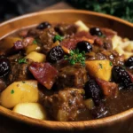 beef Stew with Turkey Bacon, Apples, and Prunes
