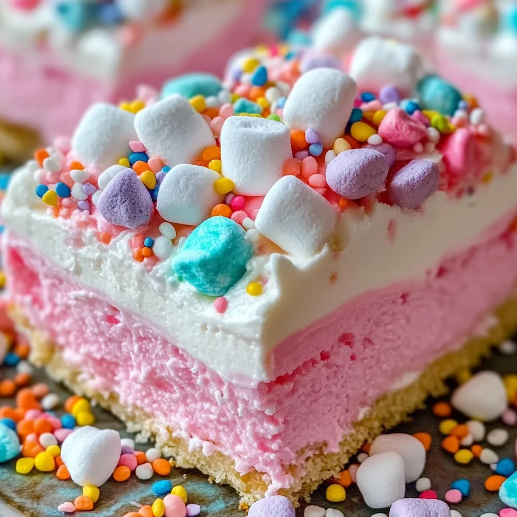Bubblegum Cloud Slice Dessert: A Sweet Indulgence