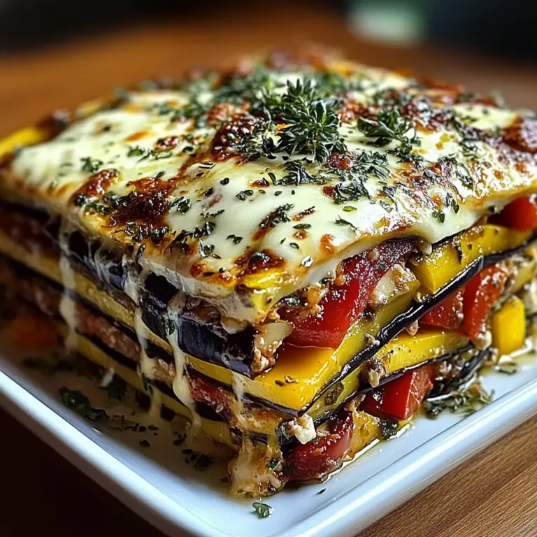 Delicious Layered Mediterranean Eggplant Zucchini Lasagna with Creamy Three-Cheese Drizzle