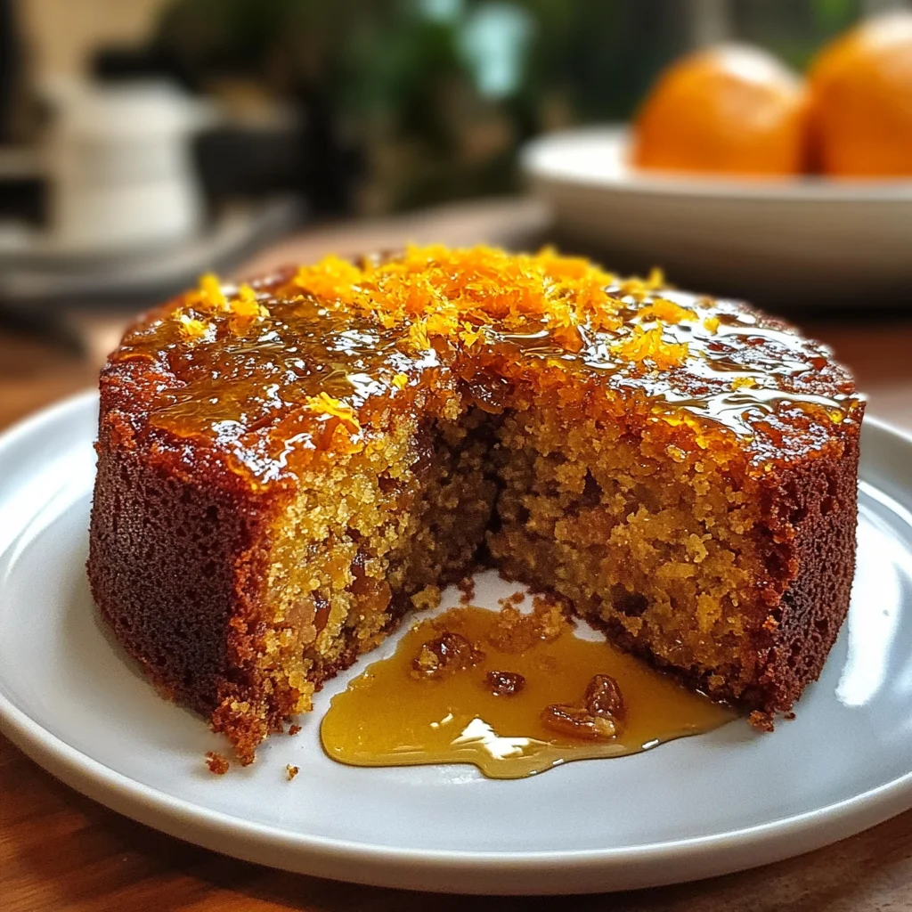 Orange & Cardamom Date Cake with Honey Drizzle