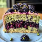 Pistachio and Blackberry Olive Oil Cake for a Flavorful Treat