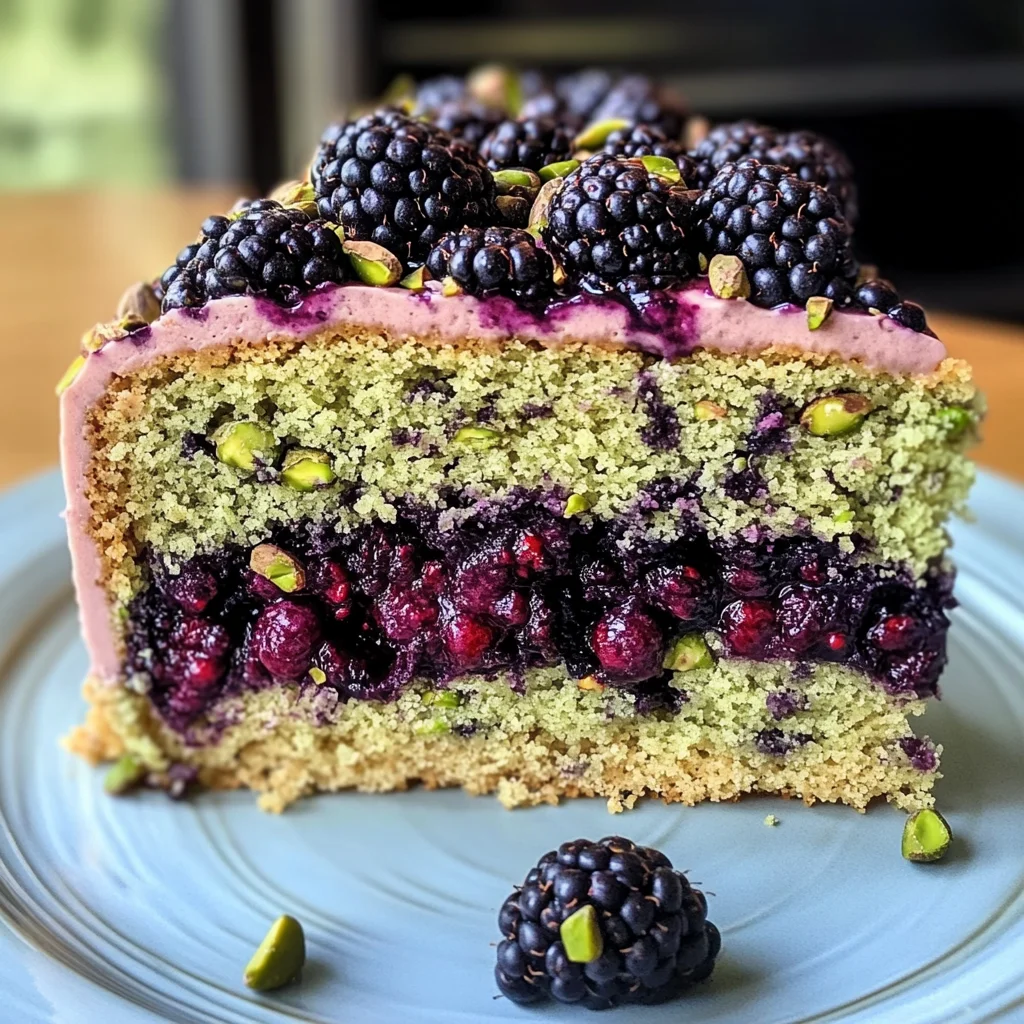 Pistachio and Blackberry Olive Oil Cake for a Flavorful Treat