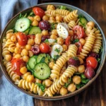 Quick High Protein Chickpea Pasta Salad - theamazingfood