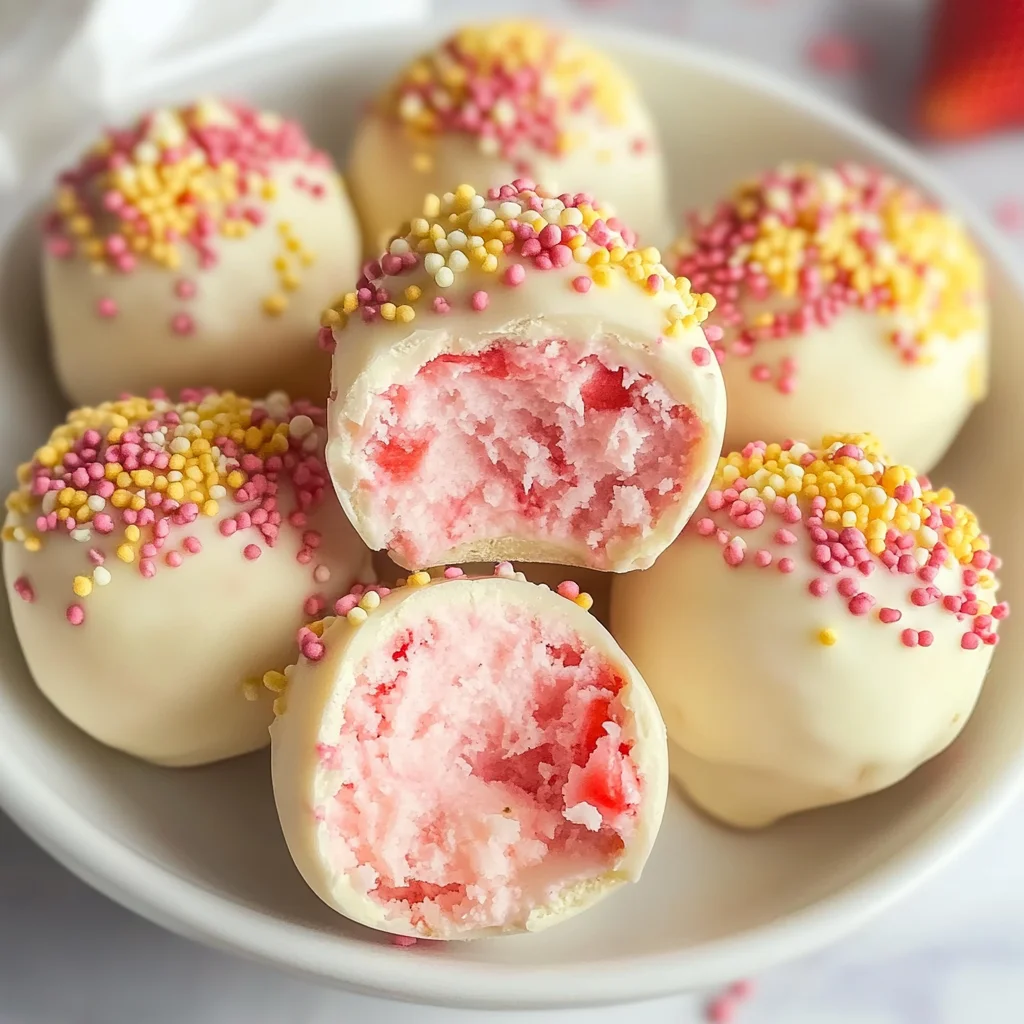 Valentine's Day Strawberry Shortcake Truffles