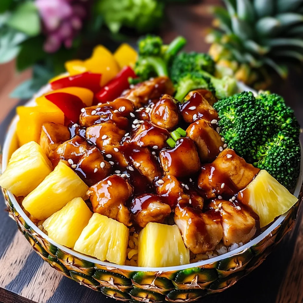 Chicken Teriyaki Pineapple Bowls Recipe