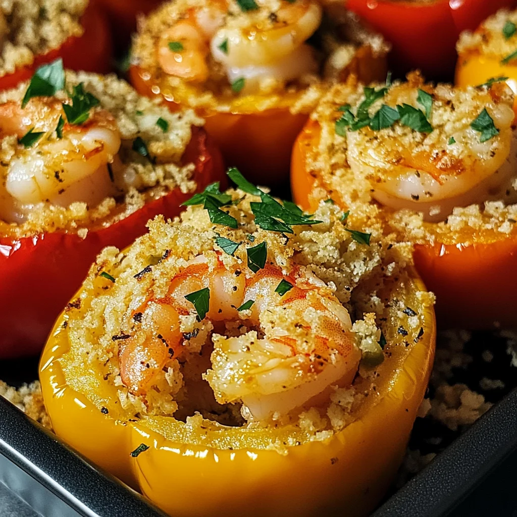 Garlic Butter Shrimp Stuffed Peppers