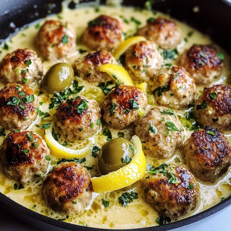 Greek Chicken Meatballs in Lemon Cream Sauce Recipe