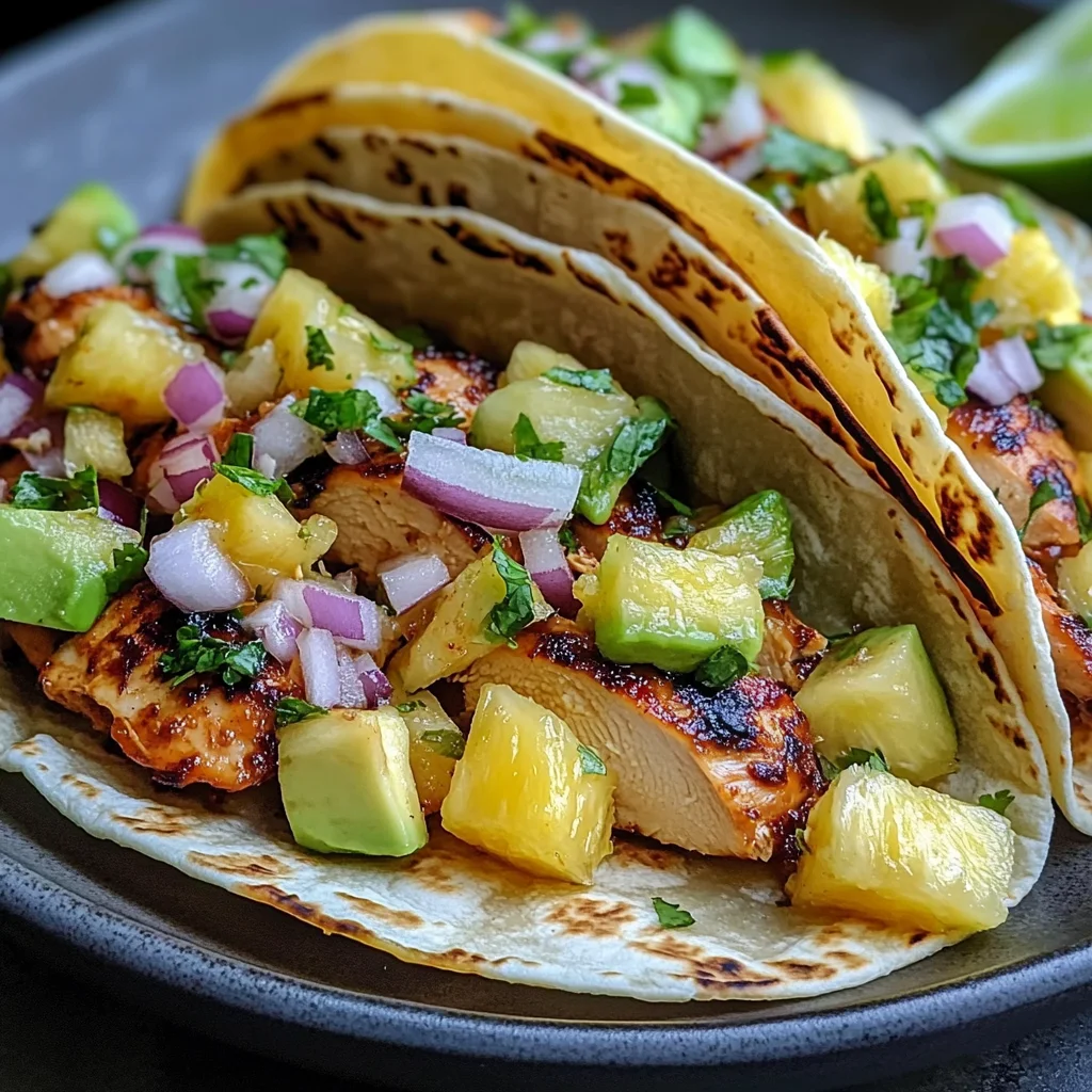 Refreshing Pineapple Chicken Tacos