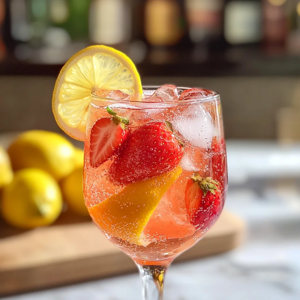 Sparkling Strawberry Lemon Mocktail