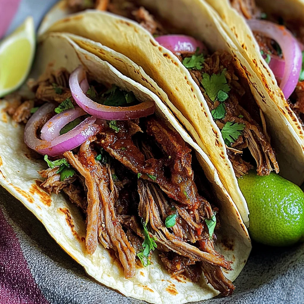 Achiote Shredded beef Tacos