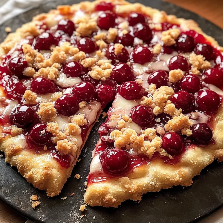 Cherry Dessert Pizza with Cherry Pie Filling and Crumble Topping Recipe