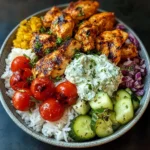 Greek Chicken Souvlaki Bowl Recipe Easy Homemade Tzatziki Included