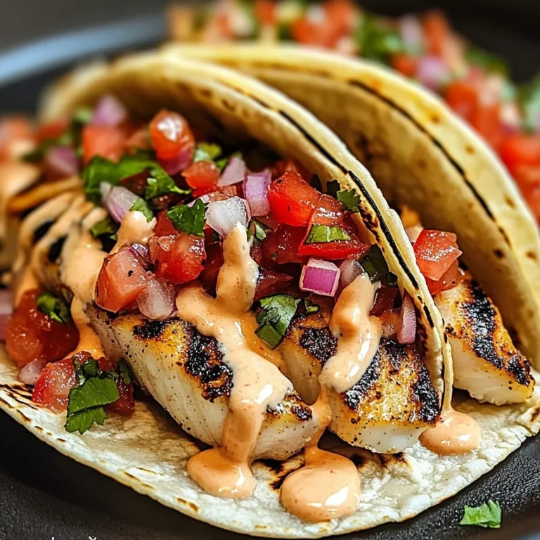 Grilled Fish Tacos with Spicy Mayo & Pico de Gallo