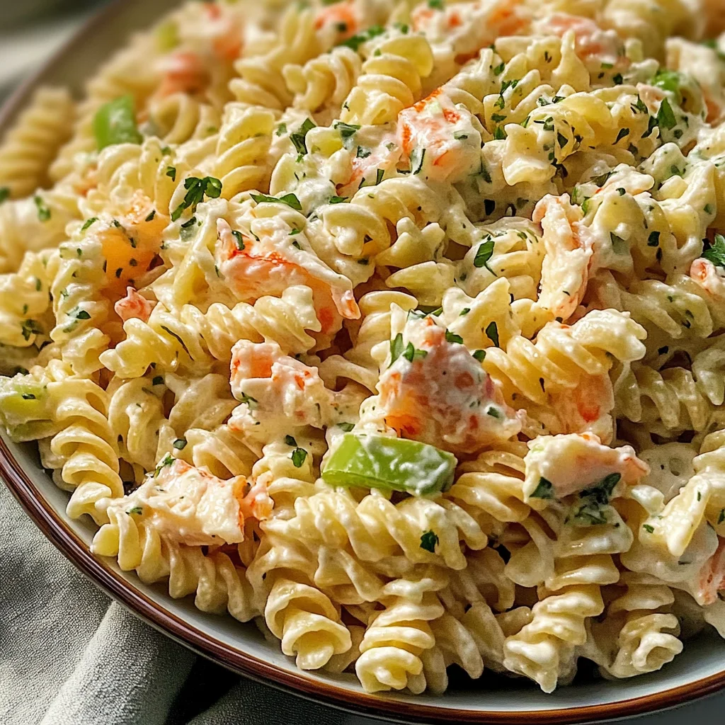 Homemade Crab Pasta Salad with Ranch Dressing - thegirlskitchen
